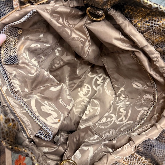 Michael Kors Metallic Gold Snake Print Tote - Picture 3 of 6